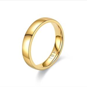 18K Gold Wedding Band Ring Stainless Steel